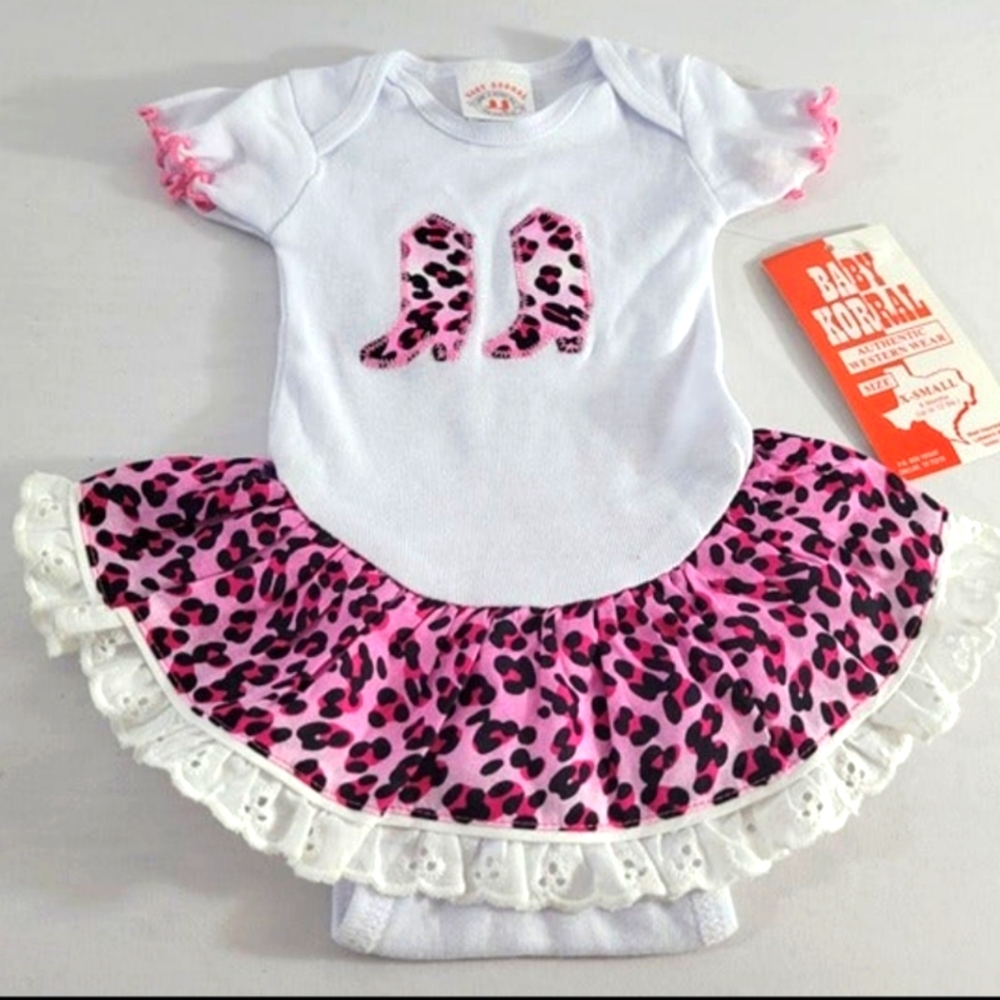 Baby Korral Pink Camo Western Snap One Piece NOS
